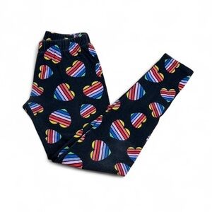 No Boundaries - Black Leggings / Bottoms with Colorful Heart Pattern